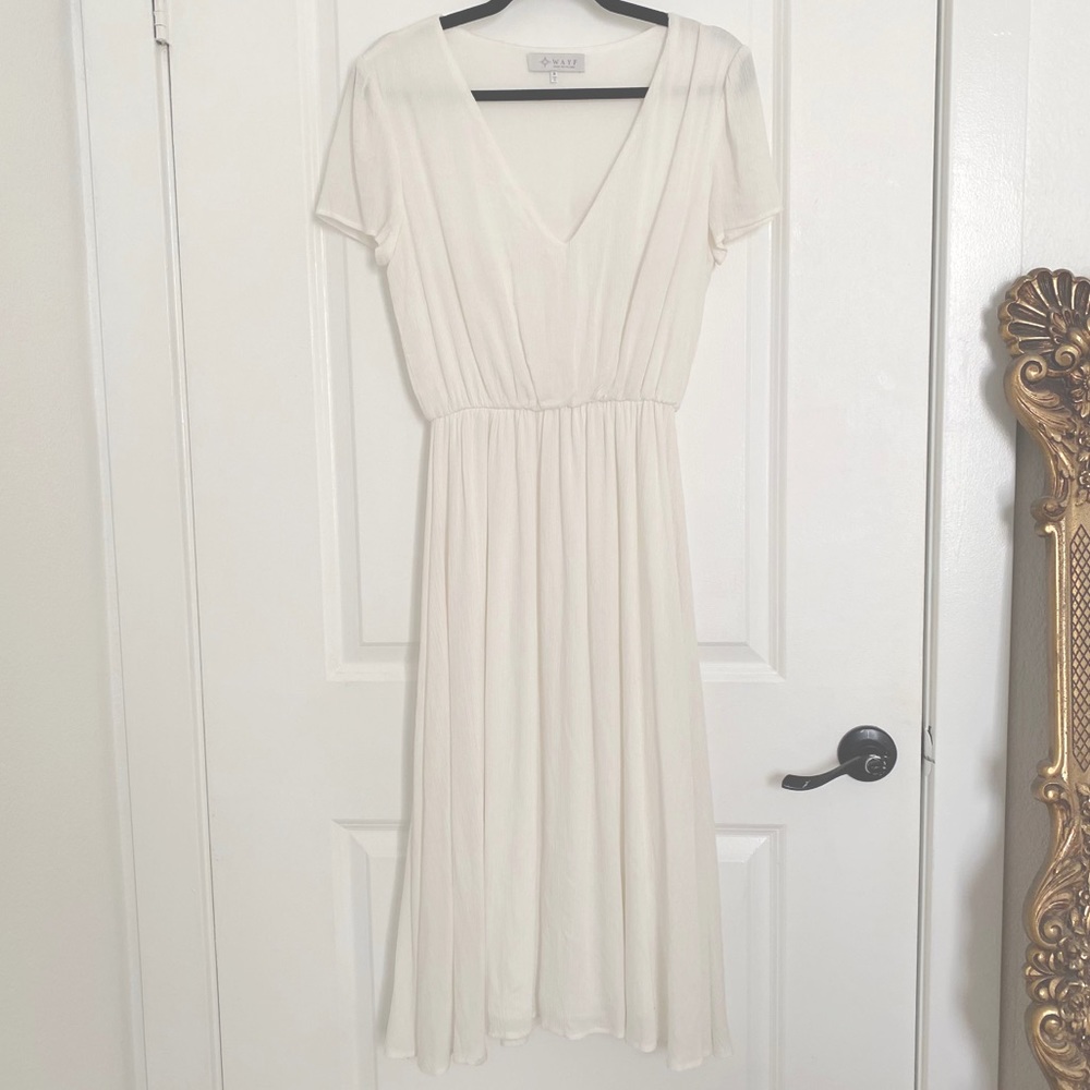 WAYF Size Small White Midi Dress